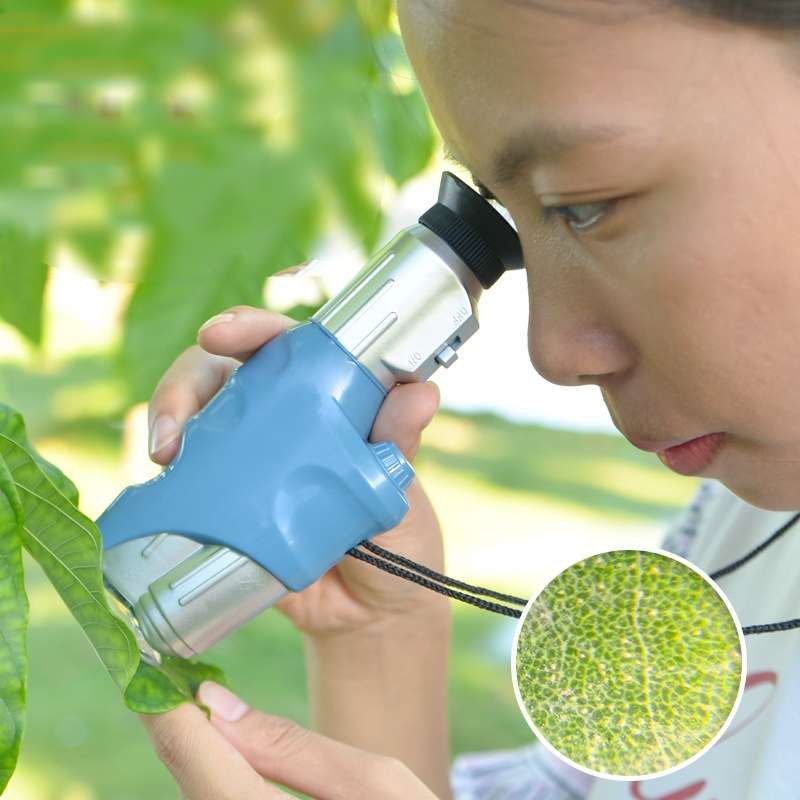 C2122 20X-60X Children Handheld Microscope Scientific Experiment Toy Outdoor Adventure STEAM Teachin