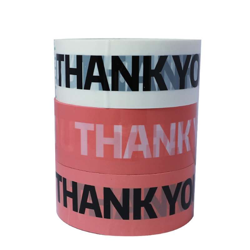 Packed Express Thank You Sealing Tape(White Bottom Black Word)