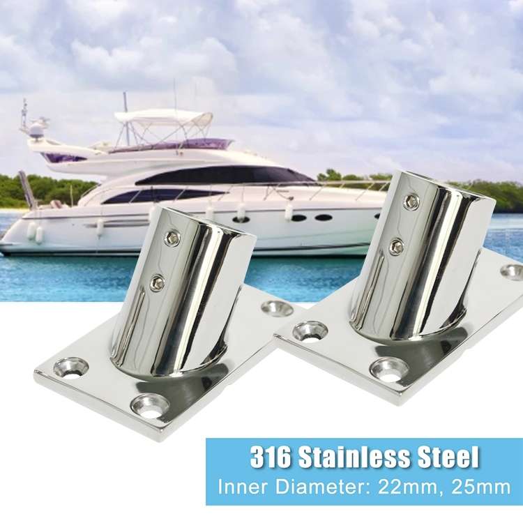 Thicken 316 Stainless Steel 60-Degree Square Tube Base Marine Boat Hardwares, Specifications: 22mm