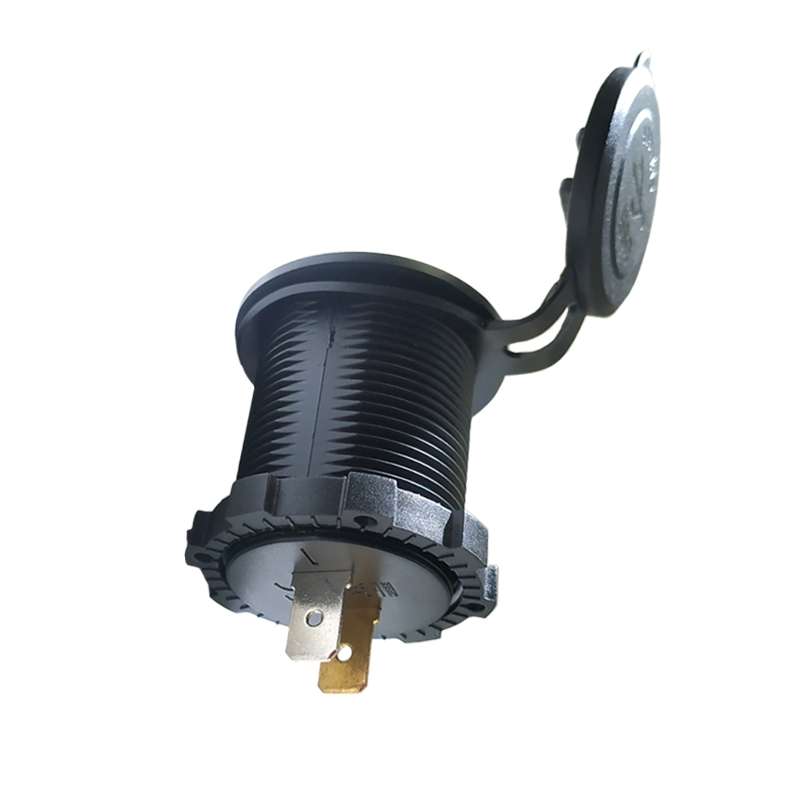 Car Motorcycle Modified Charger Double Aperture 4.2A With Touch Switch USB Car Charge(Red Light)