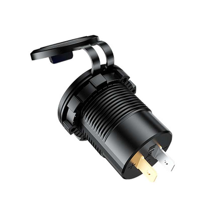 Car Motorcycle Ship Modified USB Charger Waterproof PD + QC3.0 Fast Charge, Model: Red Light With 60