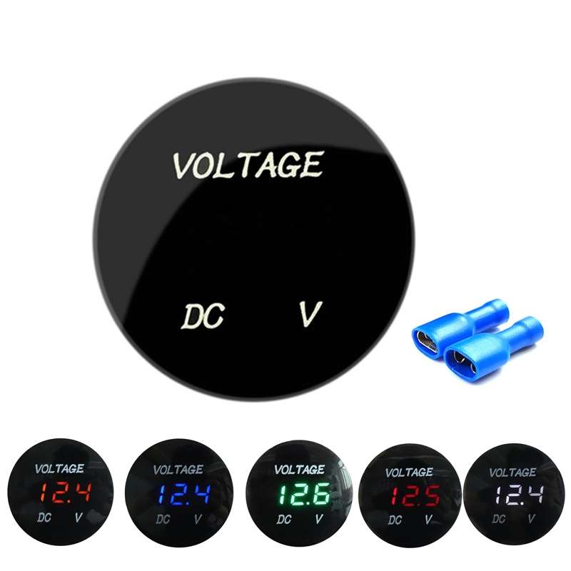 DC12-24V Automotive Battery DC Digital Display Voltage Meter Modified Measuring Instrument(Red Light