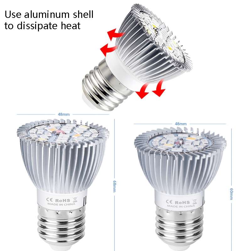 2 PCS LED Plant Growth Lamp Full Spectrum Plant Fill Light Cup, Power: E27 18 Beads