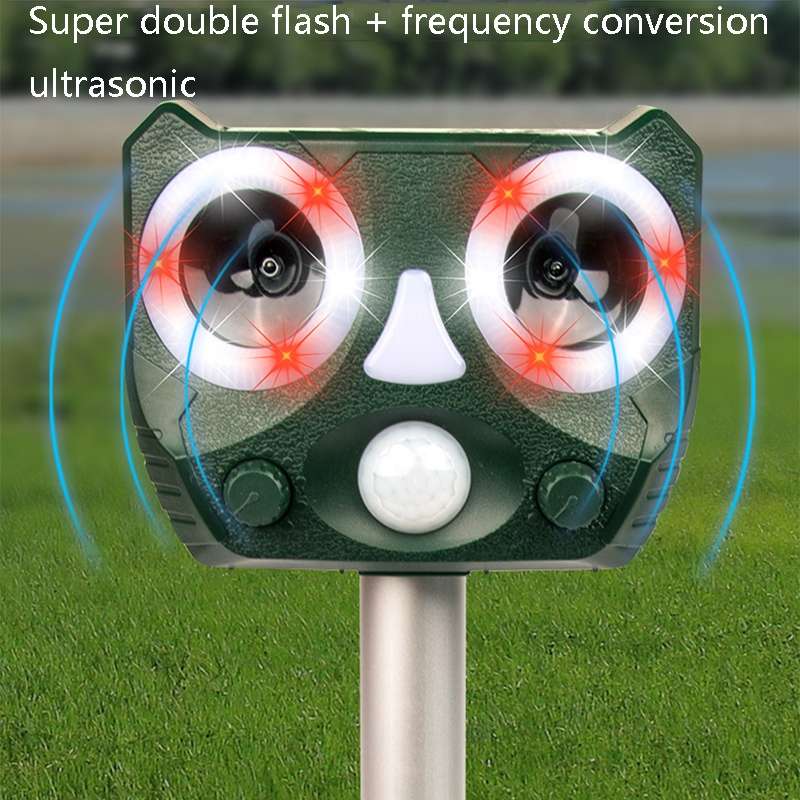 119A Outdoor Solar Ultrasonic Insect Repellent Animal Repellent(Green)