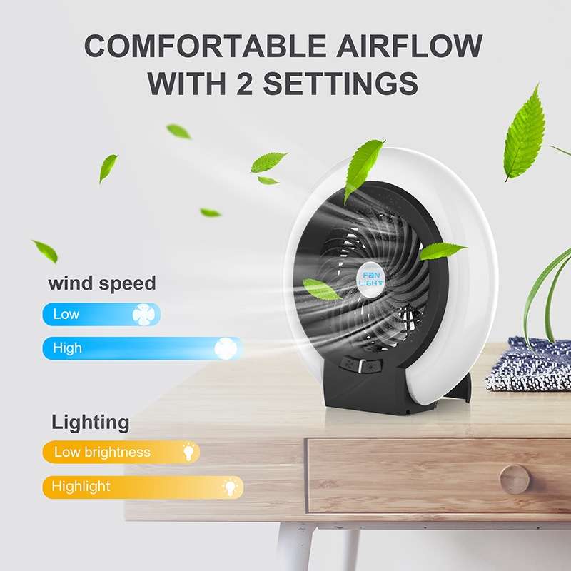 TW-8003 Outdoor Camping Light Rechargeable Camping Portable Fan(Black)