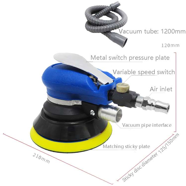 Pneumatic Sandpaper Machine Car Polishing Machine Grinding Machine Waxing Machine, Model: 5inch Vacu
