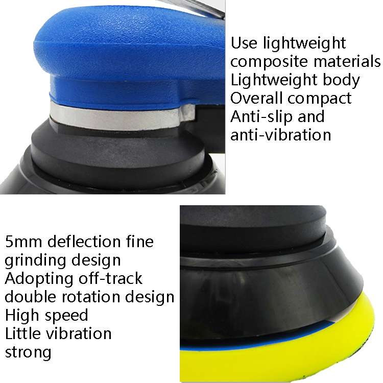 Pneumatic Sandpaper Machine Car Polishing Machine Grinding Machine Waxing Machine, Model: 5inch Vacu