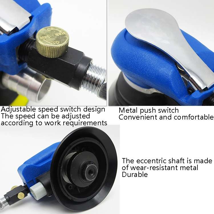 Pneumatic Sandpaper Machine Car Polishing Machine Grinding Machine Waxing Machine, Model: 5inch Vacu