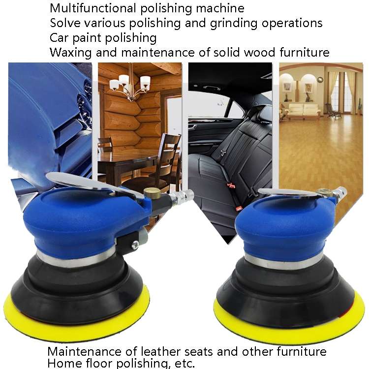Pneumatic Sandpaper Machine Car Polishing Machine Grinding Machine Waxing Machine, Model: 5inch Vacu