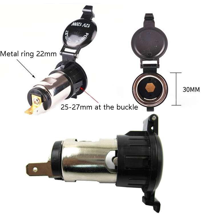 2 PCS 12-24V Automotive Cigarette Lighter Socket Motorcycle Waterproof Spot Cigarette Master