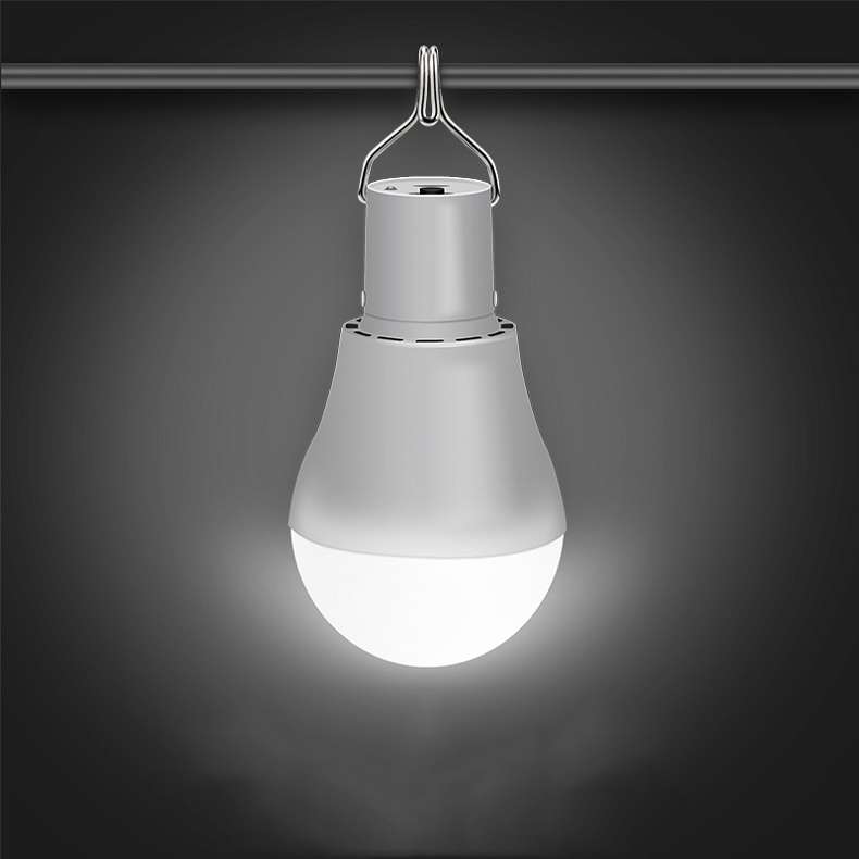 LED Solar Bulb USB Portable Outdoor Emergency Light Bulb Camping Lighting(White Light)