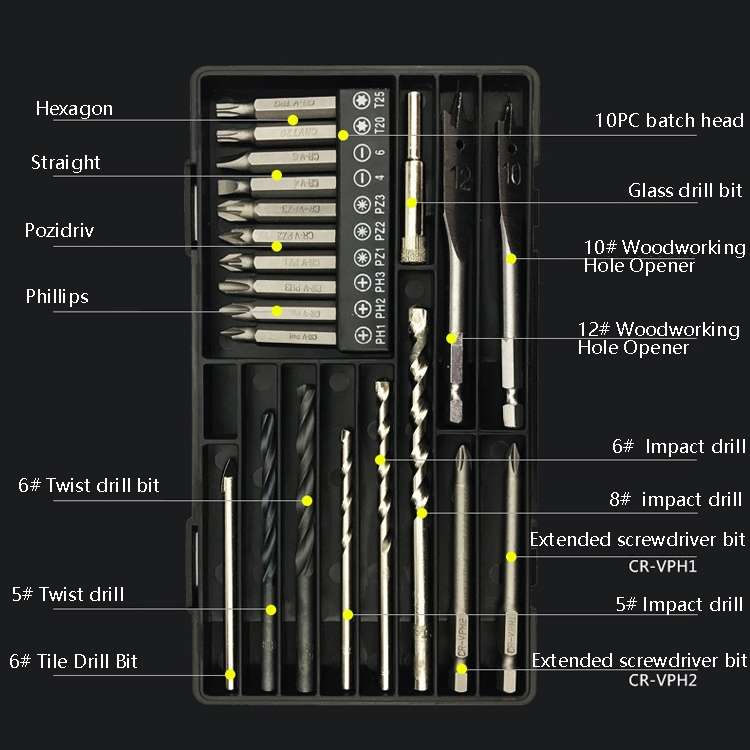21 PCS / Set Multi-Function Drill High-Speed Steel Twist Drill Group Tool