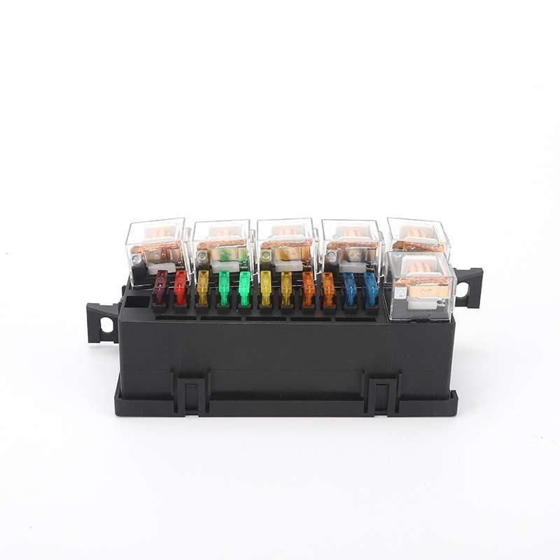 Car Modified 12V / 4Pin / 40A Black Shell 11-Way Fuse With 6-Way Relay Car Machine Cabin Link Inner