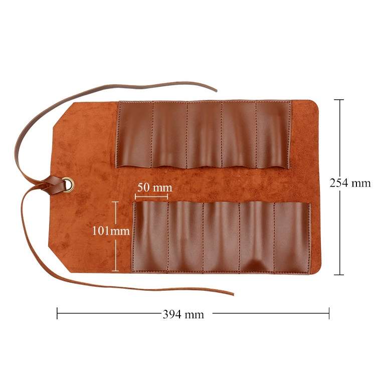 CL97 Multi-Function Toolkit Bundled Leather Tool Bag Double Thickened Two-Purpose Wrench Bag(Black)