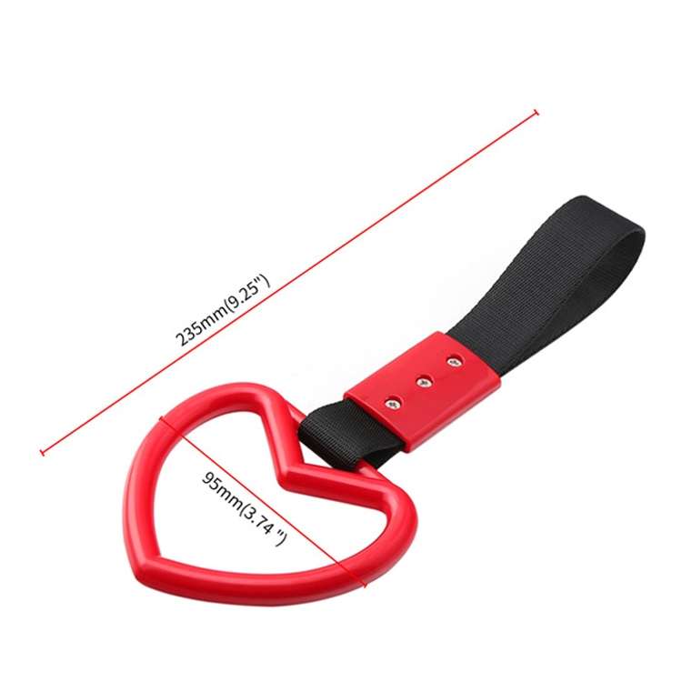 Car Rear Bumper Warning Hanging Ring Car Hand Pull Ring(Red Black Belt)