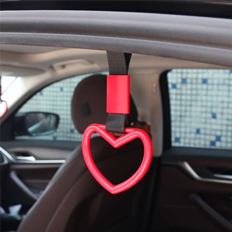Car Rear Bumper Warning Hanging Ring Car Hand Pull Ring(Red Black Belt)
