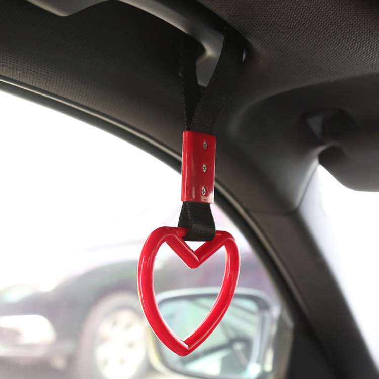 Car Rear Bumper Warning Hanging Ring Car Hand Pull Ring(Red Black Belt)