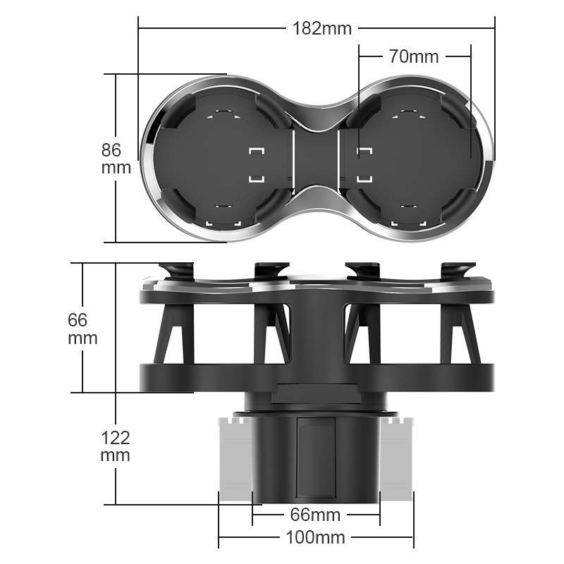 SHUNWEI SD-1038 Car Dual-Hole Water Cup Holder Cola Vacuum Flask Holder One For Two Beverage Ho