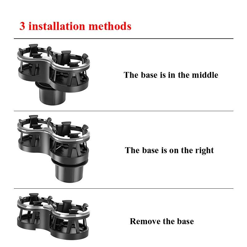 SHUNWEI SD-1038 Car Dual-Hole Water Cup Holder Cola Vacuum Flask Holder One For Two Beverage Ho
