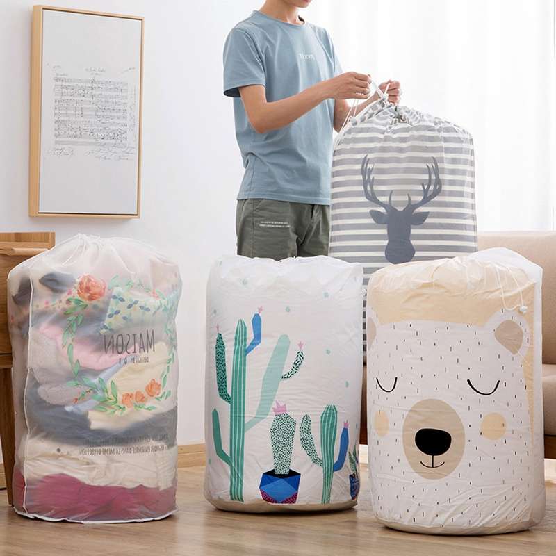 Large-capacity Household Waterproof Moisture-proof Quilt Storage Bag Packing Bag(Striped Deer)