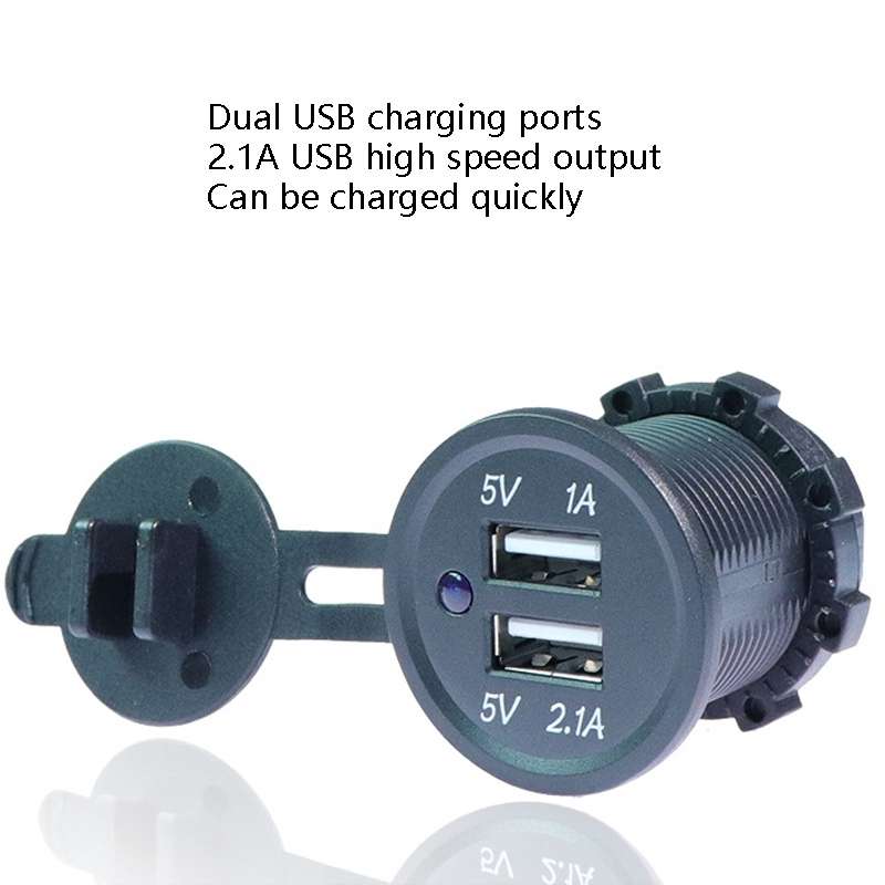 KWG-P1 Car Motorcycle Ship Modified USB Charger 5V 3.1A With Blue LED Lamp Display Waterproof And Du