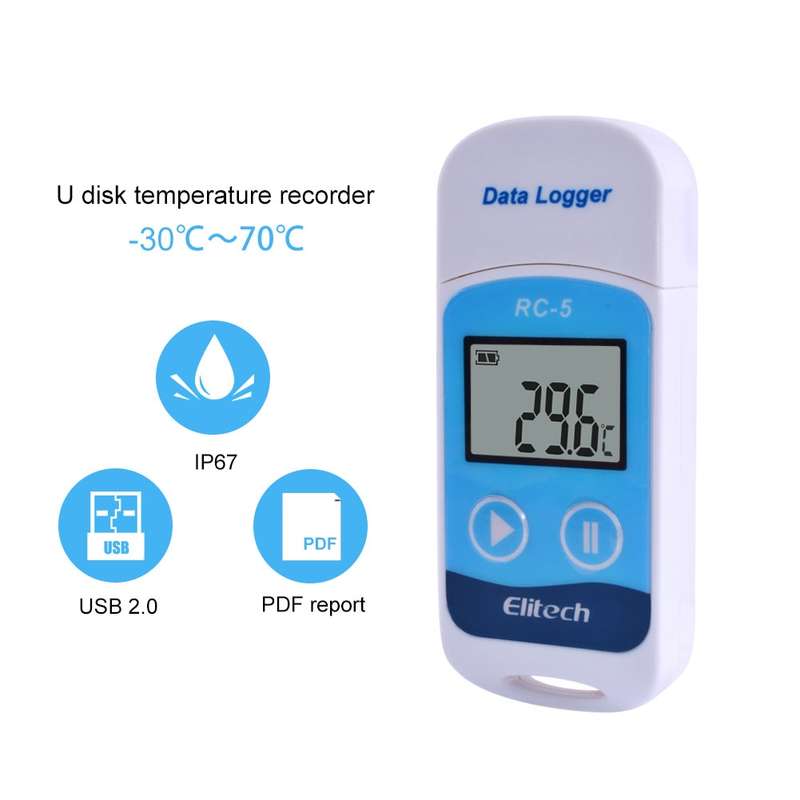 TTE35065 Digital USB Temperature Data Logger for Warehouse Storage, Refrigerated, Cold Storage and L