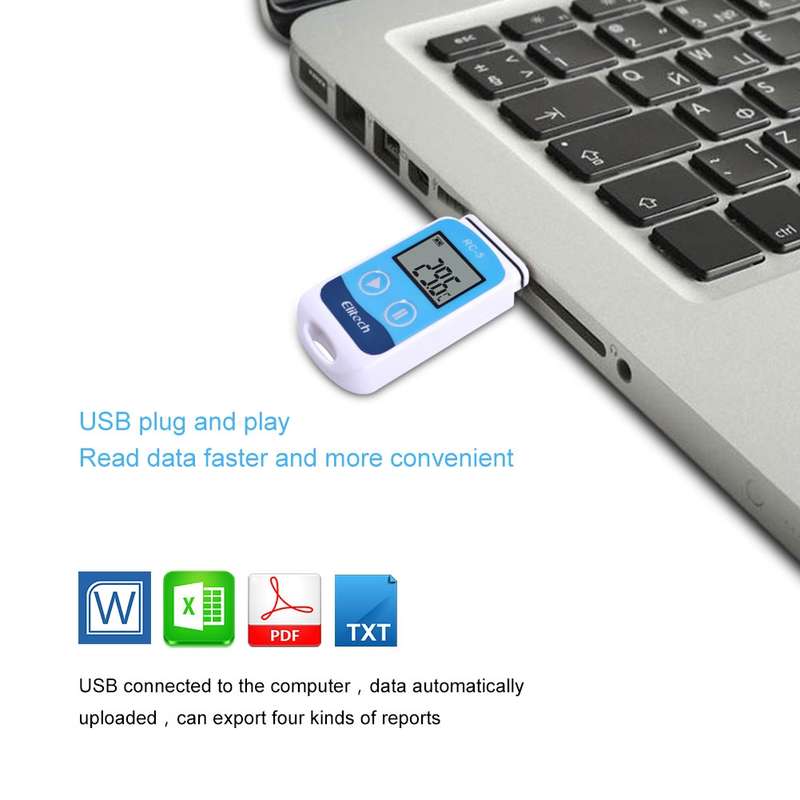 TTE35065 Digital USB Temperature Data Logger for Warehouse Storage, Refrigerated, Cold Storage and L