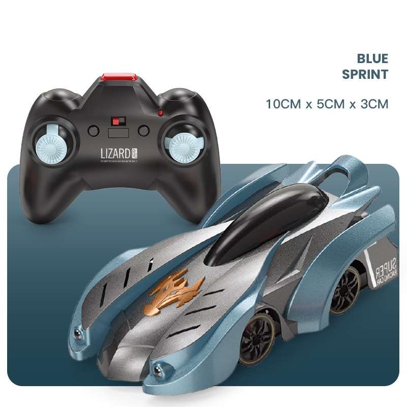 Remote Control Wall Climbing Car Mini Electric Remote Control Car Children Toy(Blue Lightning Handle