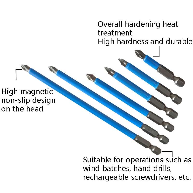 7PCS/set PH2 Strong Magnetic Hand Drill Screwdriver Mouth Anti-Slip Screwdriver Bit