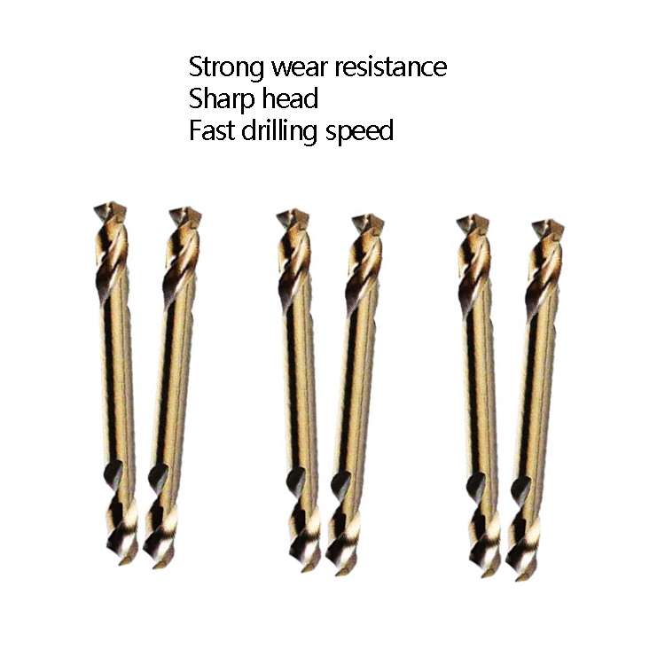 5pcs M35 Cobalt-Containing Twist Drill Bit High-Speed Steel Double Head Metal Steel Plate Expansion