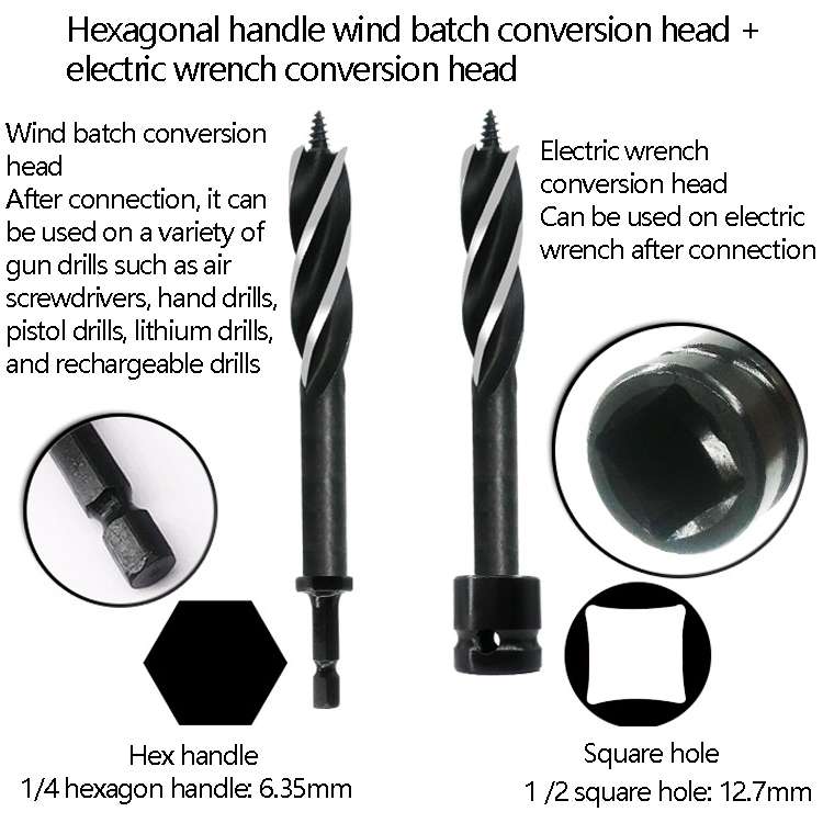 Electric Wrench Hole Opener Woodman Door Lock Rhinestone Drill Template Rejection Drill Bit, Model: