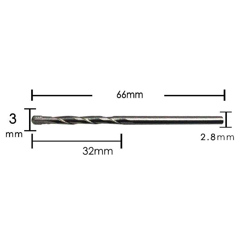 2pcs Hand Electric Drill Shock Drill Wall Mix Soil Cement Wall Construction Drill Bit, Model: 3x66mm