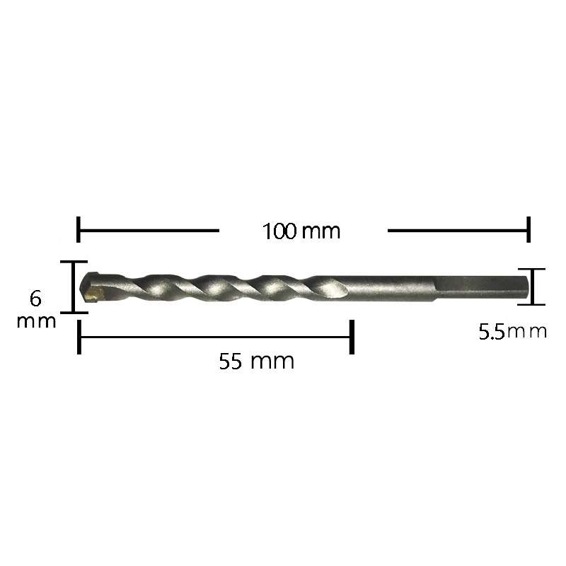 2pcs Hand Electric Drill Shock Drill Wall Mix Soil Cement Wall Construction Drill Bit, Model: 6x100m