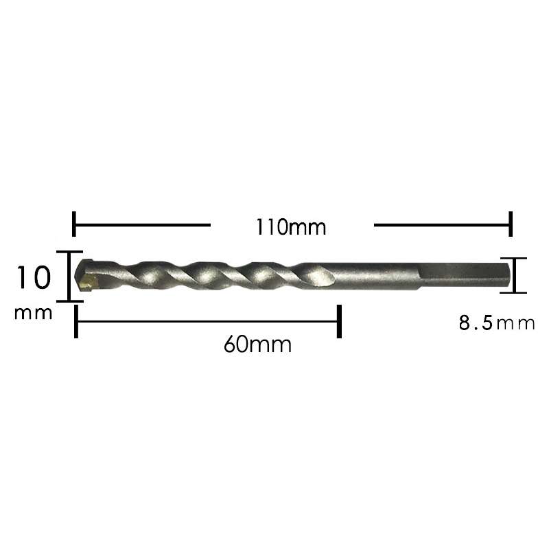 2pcs Hand Electric Drill Shock Drill Wall Mix Soil Cement Wall Construction Drill Bit, Model: 10x110