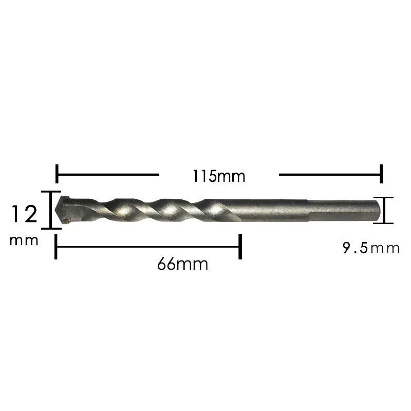 2pcs Hand Electric Drill Shock Drill Wall Mix Soil Cement Wall Construction Drill Bit, Model: 12x115