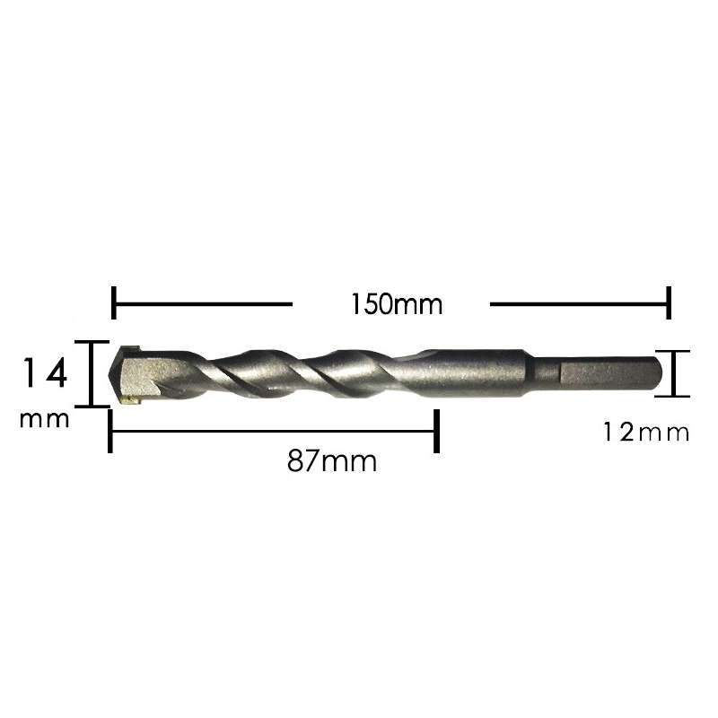 2pcs Hand Electric Drill Shock Drill Wall Mix Soil Cement Wall Construction Drill Bit, Model: 14x150