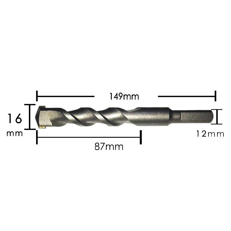 2pcs Hand Electric Drill Shock Drill Wall Mix Soil Cement Wall Construction Drill Bit, Model: 16x150