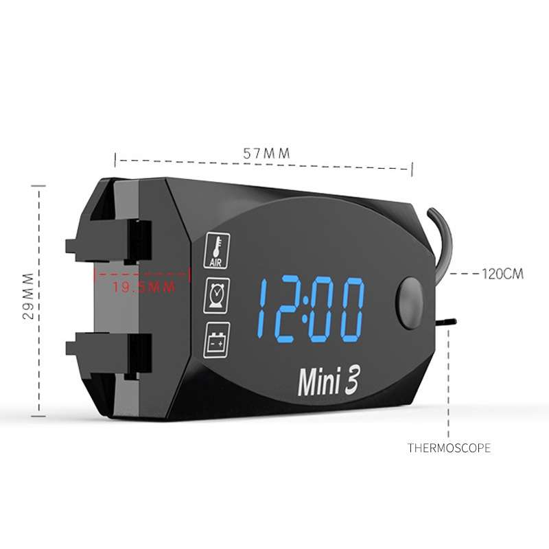 Voltage Clock And Temperature 3 In 1 LED Electronic Meter Large-Screen Digital Display Waterproof An