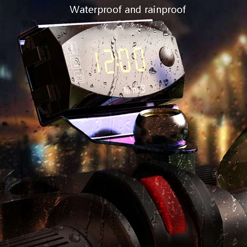 Voltage Clock And Temperature 3 In 1 LED Electronic Meter Large-Screen Digital Display Waterproof An