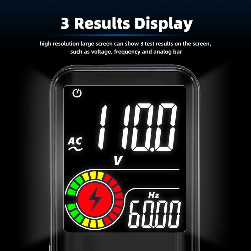 BSIDE Digital Multimeter 9999 Counts LCD Color Display DC AC Voltage Capacitance Diode Meter, Specif