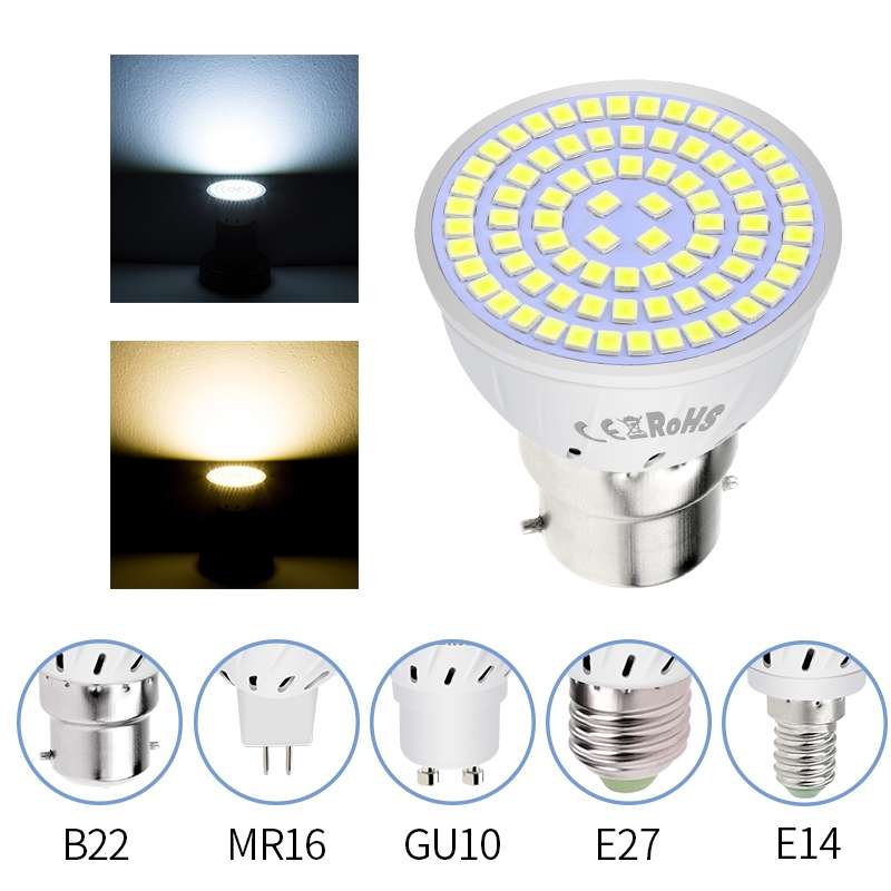 LED Concentrating Plastic Lamp Cup Household Energy-saving Spotlight, Wattage:7W E27 60 LEDs(Warm Wh