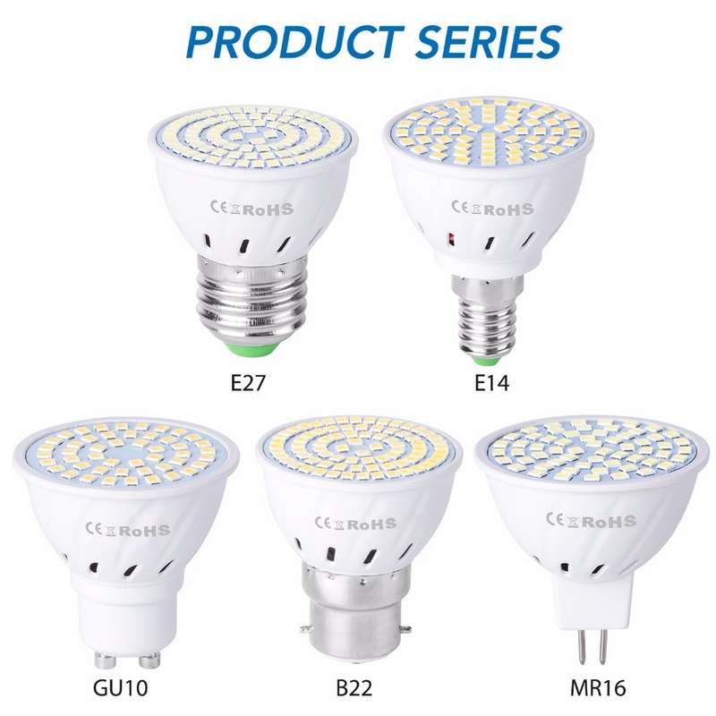 LED Concentrating Plastic Lamp Cup Household Energy-saving Spotlight, Wattage:7W E27 60 LEDs(Warm Wh