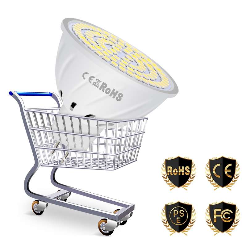 LED Concentrating Plastic Lamp Cup Household Energy-saving Spotlight, Wattage:7W E27 60 LEDs(Warm Wh
