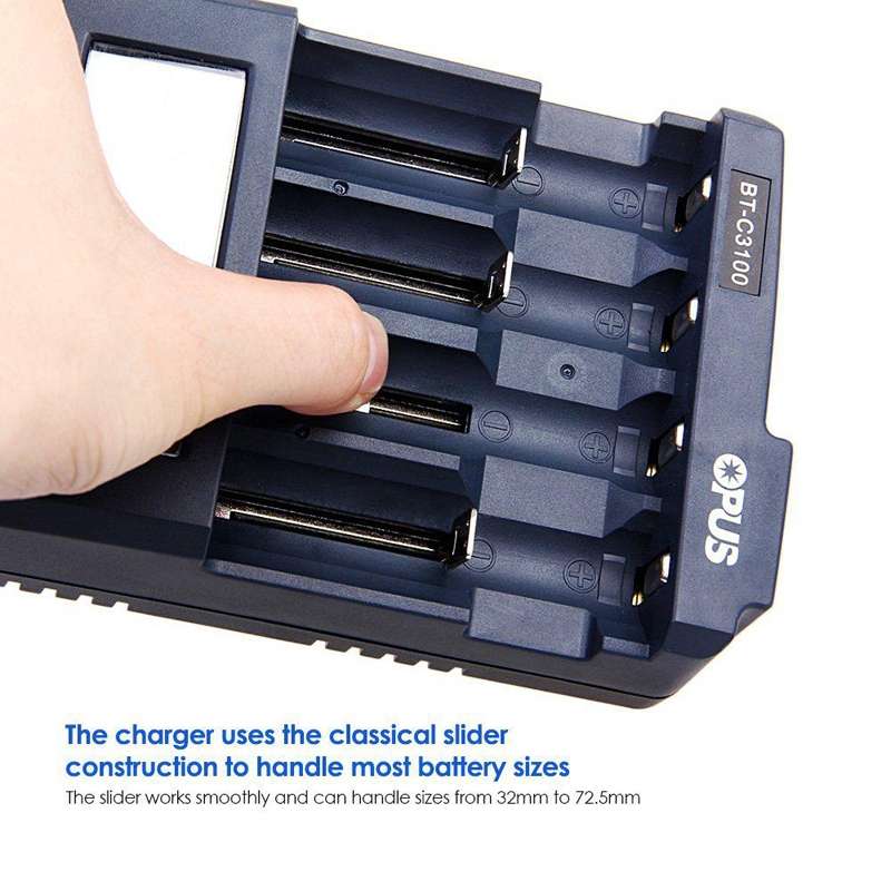 OPUS BT-C3100 Smart Smart Digital Intelligent 4-Slot Battery Charger(UK Plug)