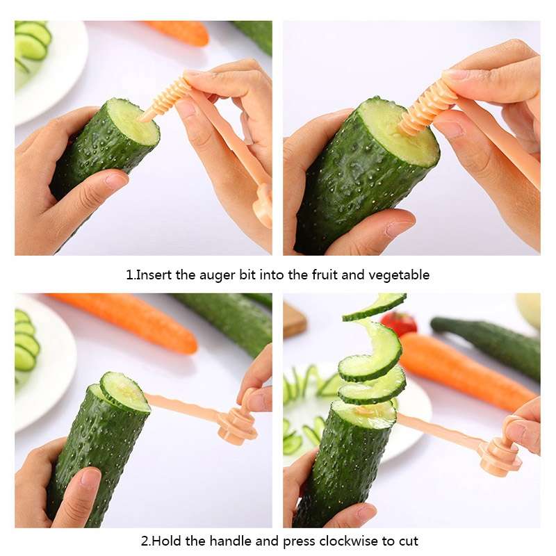 Carrot Spiral Slicer Vegetable Potato Cutter(Blue)