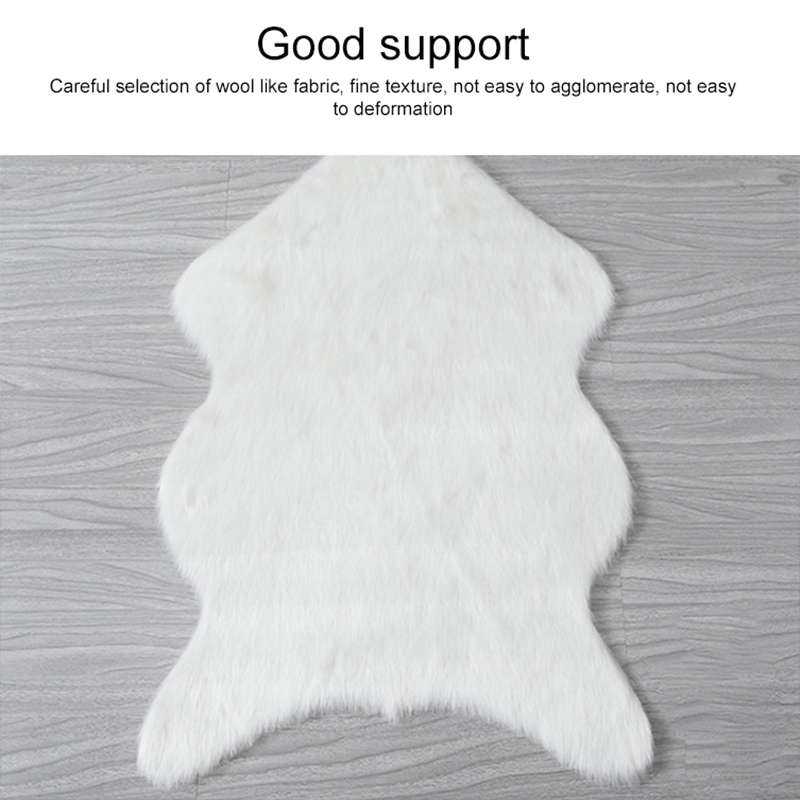 Wool Sofa Cushion Fur Full Sheepskin Carpet Window Decoration Mat, Size: 60x90cm(White)