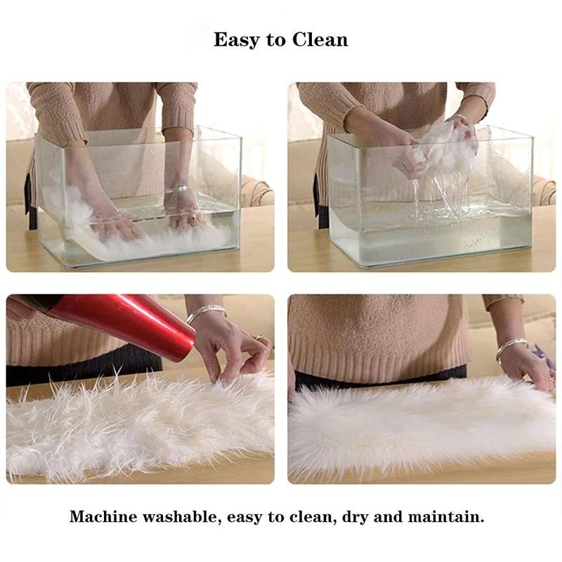 Wool Sofa Cushion Fur Full Sheepskin Carpet Window Decoration Mat, Size: 60x90cm(White)