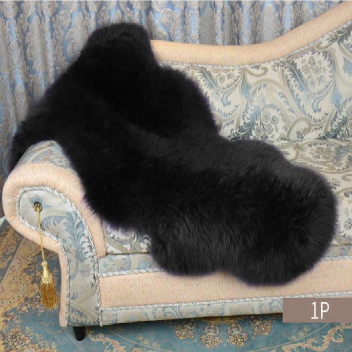 Wool Sofa Cushion Fur Full Sheepskin Carpet Window Decoration Mat, Size: 60x90cm(White)