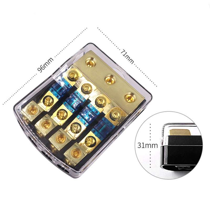 Car Audio Modification Fuse Holder Fuse Liner Fuse Splitter, Specification: 1 In 4 Out