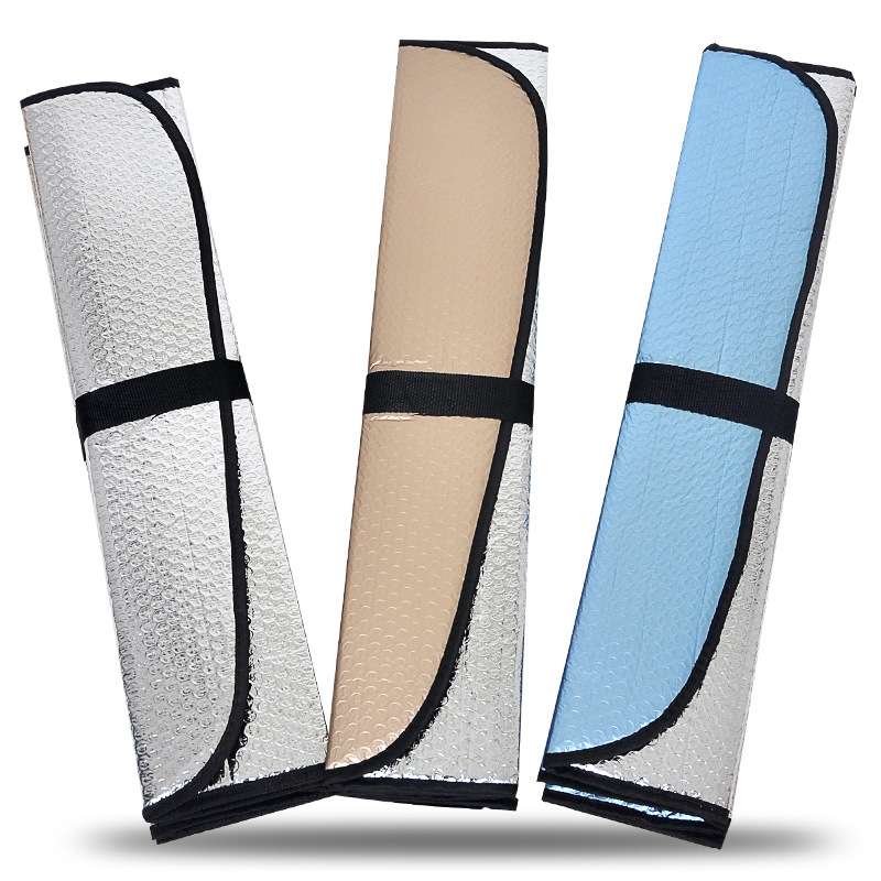 Aluminum Foil Five-Layer Thickening Car Sunscreen Heat Insulation Sun Visor 145x70cm Silver